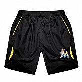 Men's Miami Marlins Black Gold Stripe MLB Shorts,baseball caps,new era cap wholesale,wholesale hats